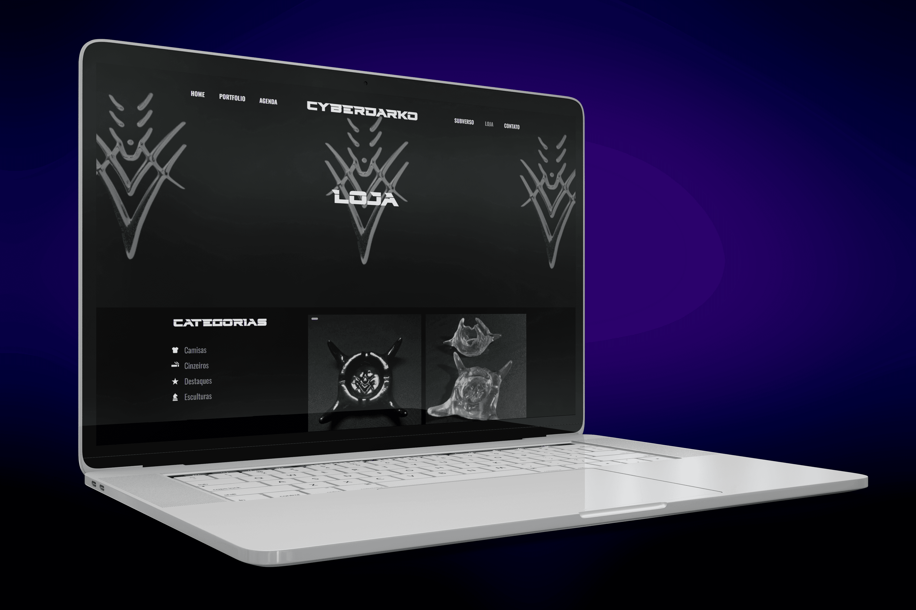 Pagina inicial do e-commerce CyberDarko
